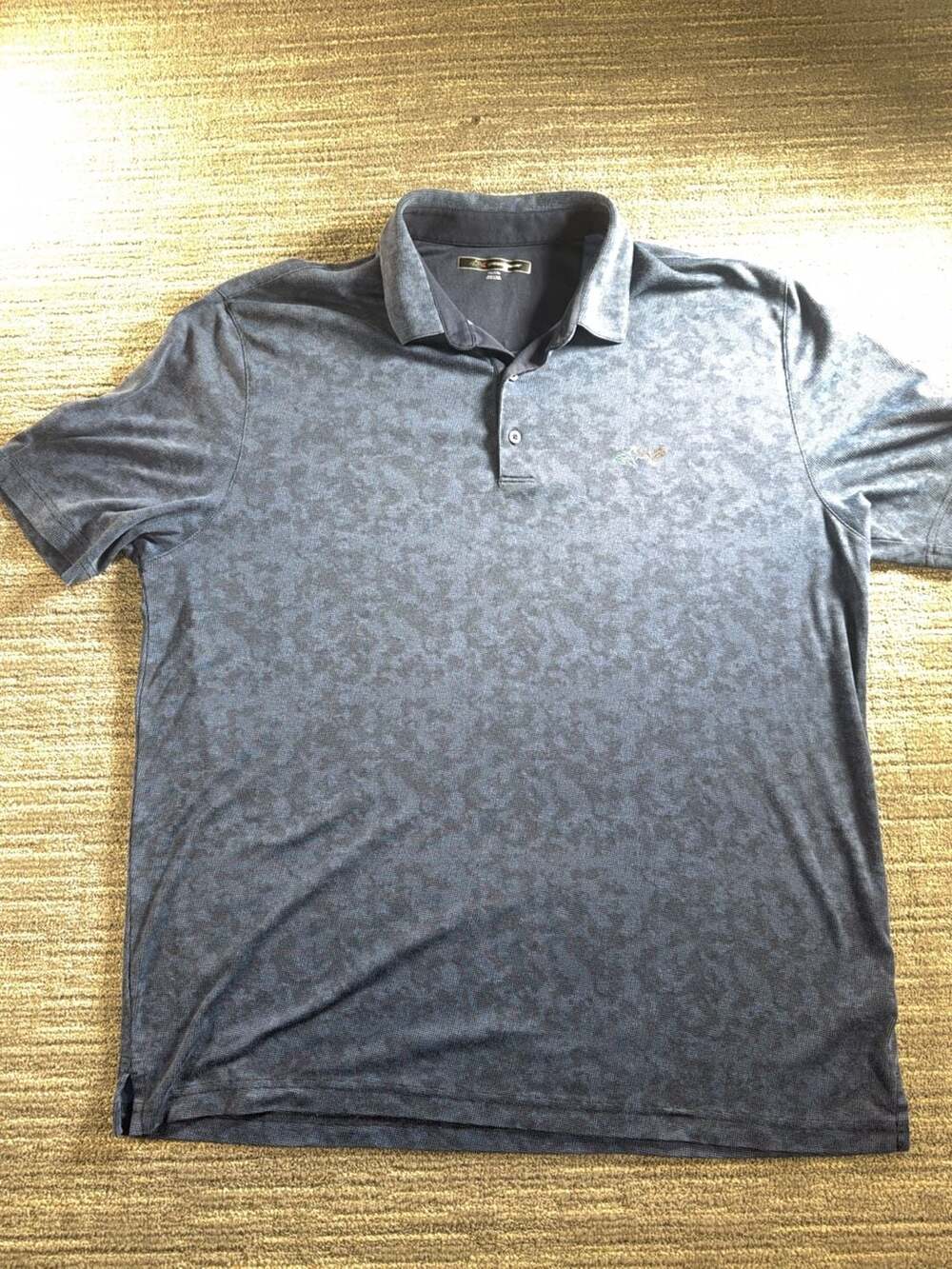 Greg Norman Men's Blue Patterned Golf Polo Shirt Size XXL